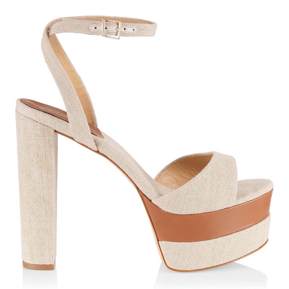 SCHUTZ KAILA woven platform sandals, size 10